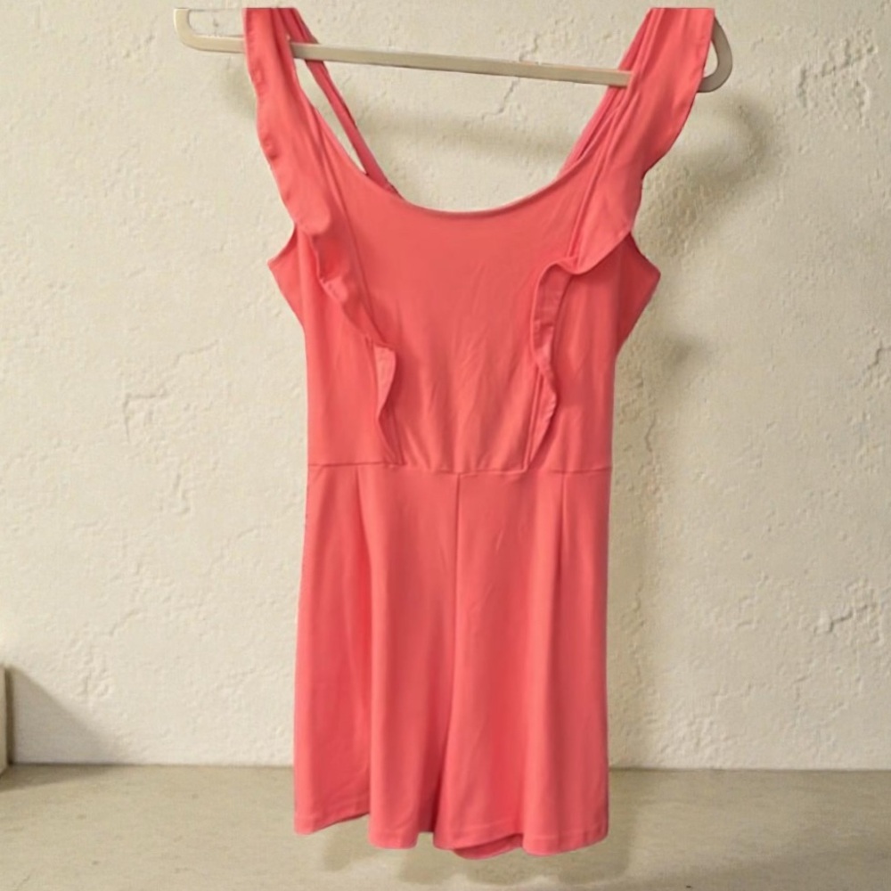 🍀 H&M ( Divided)Romper Watermelon Color Ruffle Trim Coquette Style Size 8